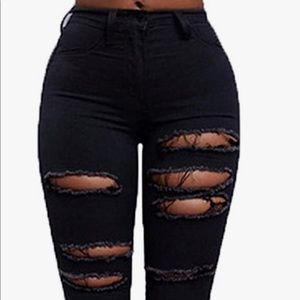 Black ripped jeans
